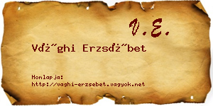 Vághi Erzsébet névjegykártya